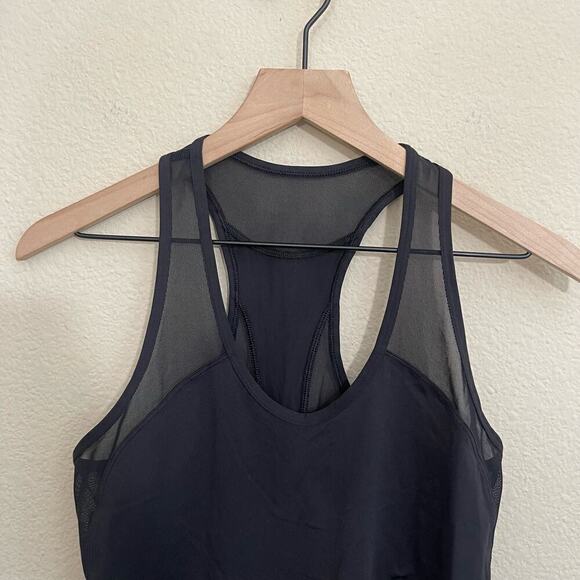 Lululemon Ace Tank Scoop Neck Racerback Mesh Panel Lullure Slim Fit Top Black 4 - Picture 7 of 12
